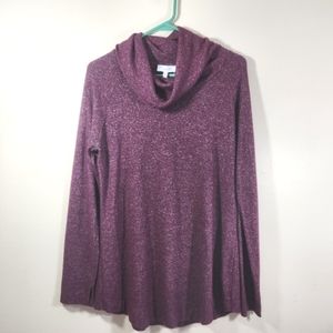 Womens soma weekend casual lounge tunic cowlneck in berry sz medium comfy casual